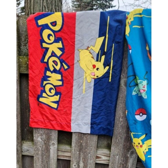 Pokemon Twin Bed Sheet Set Pikachu Pokeball - Picture 5 of 16